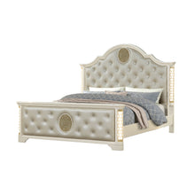 Load image into Gallery viewer, Jasmine - Queen Size Tufted Upholstery & LED Bed - Beige