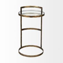 Load image into Gallery viewer, Glass Round End Table - Gold And Clear
