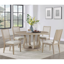 Load image into Gallery viewer, Rodota - 5 Piece Round Dining Table Set With Upholstered Chairs - White Washed
