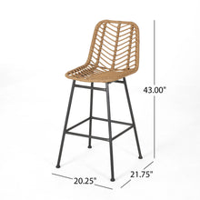 Load image into Gallery viewer, Sawtelle - Outdoor Wicker Barstools (Set of 2)