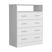 Load image into Gallery viewer, Four Drawer Standard Chest With Open Shelf - White