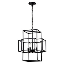 Load image into Gallery viewer, 4 Light Metal Lantern Tiered Pendant Hanging Light Fixtures, Industrial Farmhouse Adjustable Height Chandeliers For Dining Room Hallway Foyer Entryway (E12 Bulbs Not Included)
