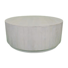 Load image into Gallery viewer, Rustic Solid Wood Round Distressed Coffee Table - White