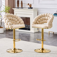 Load image into Gallery viewer, Puffy Bubble Chair, Ball Chain (Set of 2) - Beige / Gold