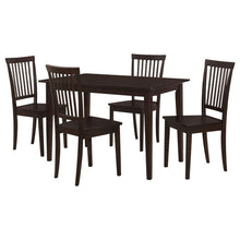 Load image into Gallery viewer, Stan - 5 Piece Dining Set With Rectangular Table And Slat Back Chairs - Cappuccino