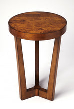 Load image into Gallery viewer, Burl Veneer Round End Table - Medium Brown