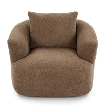 Load image into Gallery viewer, 360° Swivel Barrel Sofa Chair With Throw Pillow, Upholstered Accent Chair