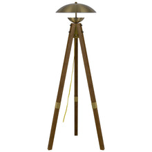 Load image into Gallery viewer, Tripod Floor Lamp With Antiqued Brass Dome Shade - Brass