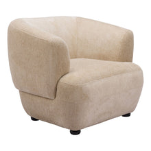 Load image into Gallery viewer, 39" Faux Shearling And Upholstered Arm Chair - Beige / Black