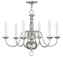 Load image into Gallery viewer, 18'' Six Light Dimmable Chandelier With Shades - Nickel