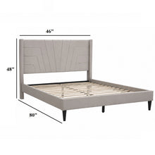 Load image into Gallery viewer, Eastern King Size Platform Bed, Upholstered Headboard - Light Brown