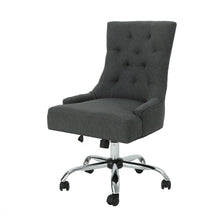 Load image into Gallery viewer, Glory Diamond Tufted Upholstered Office Chair With Rolling Casters And Sloped Arms - Dark Gray / Chrome