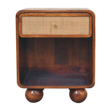 Load image into Gallery viewer, Open Woven Bedside Table, 1 Drawer - Chestnut
