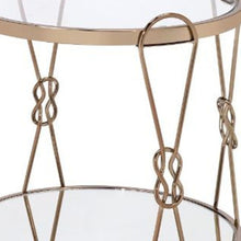 Load image into Gallery viewer, Mirrored And Metal Round End Table With Shelf - Gold
