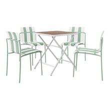 Load image into Gallery viewer, 4 Piece Set Of Modern Color Block Designed Single Chairs With Folding Square Table