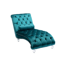 Load image into Gallery viewer, Velvet Chaise Lounge Indoor, Button Tufted Upholstered Chaise Lounge Chair With Pillow