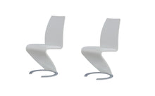 Load image into Gallery viewer, Upholstered Faux Leather Dining Parsons Chairs (Set of 2) - White