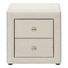 Load image into Gallery viewer, Linen Blend Two Drawer Nightstand - Beige