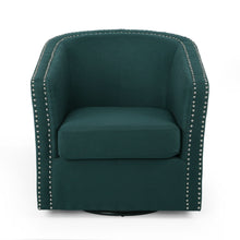 Load image into Gallery viewer, Modern Upholstered Swivel Club Chair With Nailhead Trim