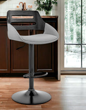 Load image into Gallery viewer, Iron Swivel Low Back Adjustable Height Bar Chair - Light Gray And Black
