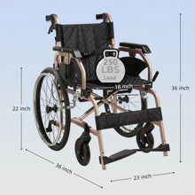 Load image into Gallery viewer, Premium Lightweight Foldable Transport Wheelchair For Adults