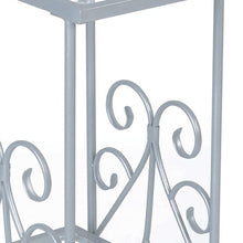 Load image into Gallery viewer, Glass And Metal Square End Table With Shelf - Silver And Clear