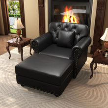 Load image into Gallery viewer, Upholstered Sofa With Nailhead Trim, Rolled Armrests With Ottoman