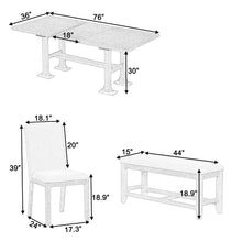 Load image into Gallery viewer, Topmax - 6 Piece Farmhouse Extendable Dining Table Set Trestle Kitchen Table Set With Removable Leaf And Upholstered Dining Chair And Bench For Dining Room