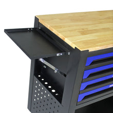 Load image into Gallery viewer, 4 Drawers Multifunctional Tool Cart With Wheels And Wooden Top
