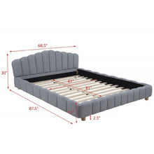 Load image into Gallery viewer, Queen Upholstered Platform Bed, Low Profile Frame - Light Blue