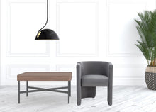 Load image into Gallery viewer, Velvet Asymmetrical Base Arm Chair - Gray