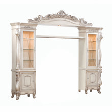 Load image into Gallery viewer, Wood Glass Poly Resin Entertainment Center - Antique White