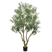 Load image into Gallery viewer, Artificial Olive Tree Large With Trunk, Indoor / Outdoor Decorative Plant For Living Room - Green