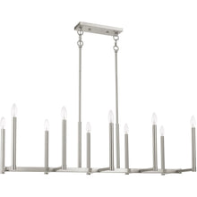 Load image into Gallery viewer, 18" Ten Light Dimmable Chandelier With Shades - Nickel
