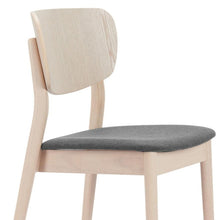 Load image into Gallery viewer, Upholstered Fabric Wood Open Back Dining Side Chairs (Set of 2) - Gray / Natural