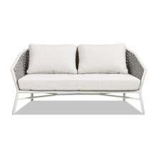 Load image into Gallery viewer, Rowan - Rope Barrel Back Patio Conversation Loveseat Sofa - Optic White
