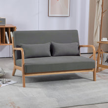 Load image into Gallery viewer, Leisure Chair With Solid Wood Armrest And Feet, Mid-Century Modern Accent Sofa, 2 Seat
