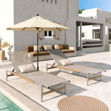 Load image into Gallery viewer, Hargrove - Outdoor Patio Aluminum Chaise Lounge (Set of 2) - Natural / Silver