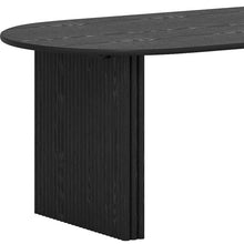 Load image into Gallery viewer, 67" Solid Wood Mirrored Double Pedestal Base Oval Dining Room Table - Black