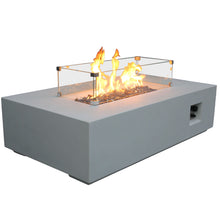 Load image into Gallery viewer, Outdoor Concrete Propane Gas Rectangle Fire Pit Table