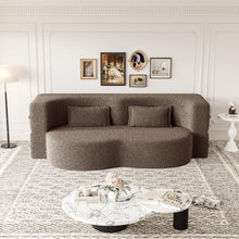 Load image into Gallery viewer, Modern Floor Sofa, With 2 Pillows, Convertible Teddy Fabric Foam Filled Bed