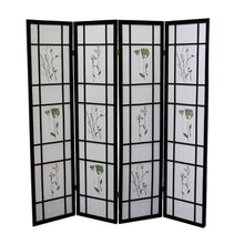Load image into Gallery viewer, Folding Four Panel Screen Room Divider (469134) - Black / White
