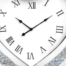 Load image into Gallery viewer, Mirrored Silent Analog Heart Wall Clock - Silver