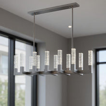 Load image into Gallery viewer, Candle Style Twelve Light Metal Dimmable Chandelier With Shades - Silver / Clear