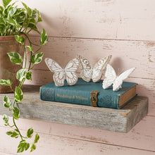 Load image into Gallery viewer, Poly Butterfly Tabletop Sculpture (Set of 3) - Brown / White