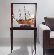 Load image into Gallery viewer, Hand Painted Model Boat Tabletop Sculpture (401923) - Brown