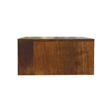 Load image into Gallery viewer, 18" Solid Wood Geometric Brass Inlay One Drawer Floating Nightstand - Brown
