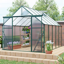 Load image into Gallery viewer, Double Door Polycarbonate house Raised Base And Anchor Aluminum Heavy Duty Walk In houses For Outdoor Backyard In All Season