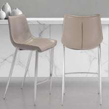 Load image into Gallery viewer, 30" Steel Low Back Bar Height Bar Chairs (Set of 2) - Gray And Silver