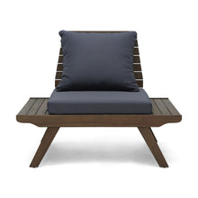 Load image into Gallery viewer, Aticus - 4 Person Outdoor Seating Group With Cushions, Slatted Club Chair - Dark Gray